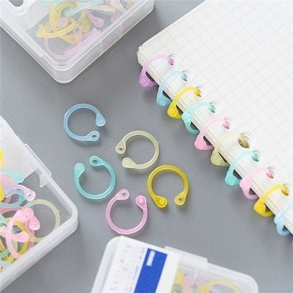 1 Bag Colored Easy Notebook Loose Leaf Ring Binder Multi-function Circle Calendar Ring Keychain
