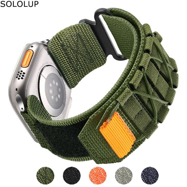 SOLOLUP Band for Smart Watch Ultra 2-Ultra 49mm Series 10 46mm 42mm 9 8 7 45mm 41mm for Smartwatch Series SE 6 3 5 4 2 1 44mm 40mm 42mm 38mm, Nylon S