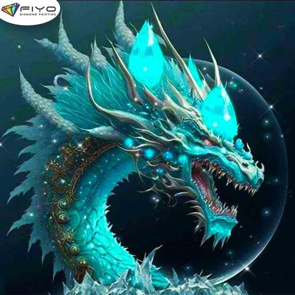 FIYO Crystal Dragon Diamond Painting Kits For Adults DIY 5D Diamond Mosaic Diamond Painting Home and Kitchen Fashion Canvas Pictures Wall Decoration