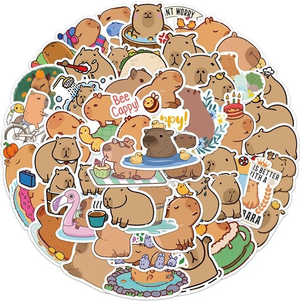 10-50Pcs Cute Capybara Stickers for DIY Luggage Laptop Skateboard Motorcycle Bicycle Sticker