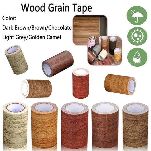 1roll 8cm-4.57m Realistic Wood Grain Repair Adhensive Duct Tape Floor Furniture Renovation Skirting Line Sticker Home Decoration（The pattern may be d