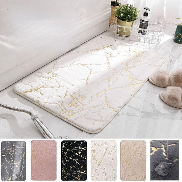 Non-Slip Mat in The Bathroom Faux Fur Rabbit Bath Mat Absorbent Shower Bathroom Carpets Soft Tolite Floor Rug WC Mat Home Decor