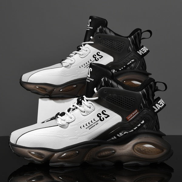 QITC Men's Socks Casual Running Shoes Sneaker Outdoor Sports Breathable High Top Thick Soled Boots