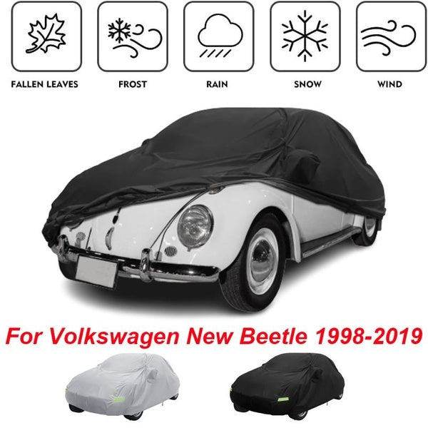 Car Cover Waterproof All Weather for Volkswagen New Beetle 1998-2019 Sedan 2-Door Car with Door Zipper