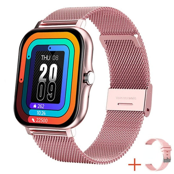 Straps Smart Watch Women Men Smartwatch Square Stainless Steel Smart Clock For Android IOS Fitness Tracker Trosmart