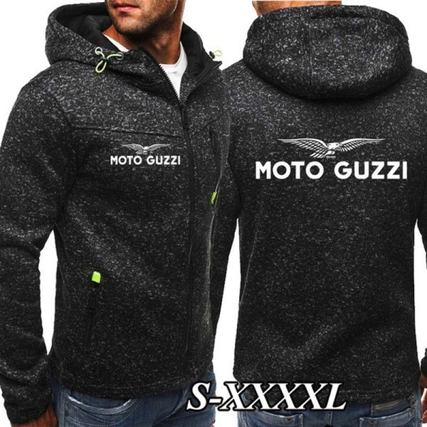 Fashion Motorcycle Jacket Moto Guzzi Hooded Jacket Men Casual Sport Zipper Hoodie Top