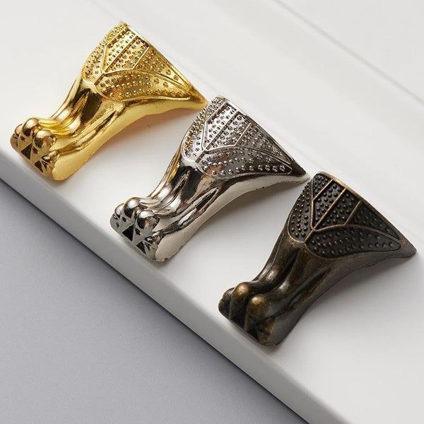 4Pcs Antique Brass Jewelry Chest Wood Box Decorative Feet Leg Corner Protector For Furniture Cabinet Protect Hardware