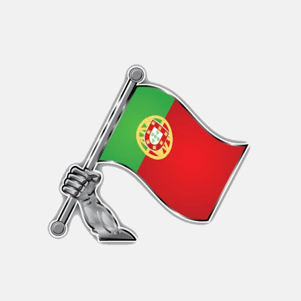 9.3CM*8CM Creative Portugal Flag Hand Window Car Sticker Motorcycle Helmet Decal 6-3075