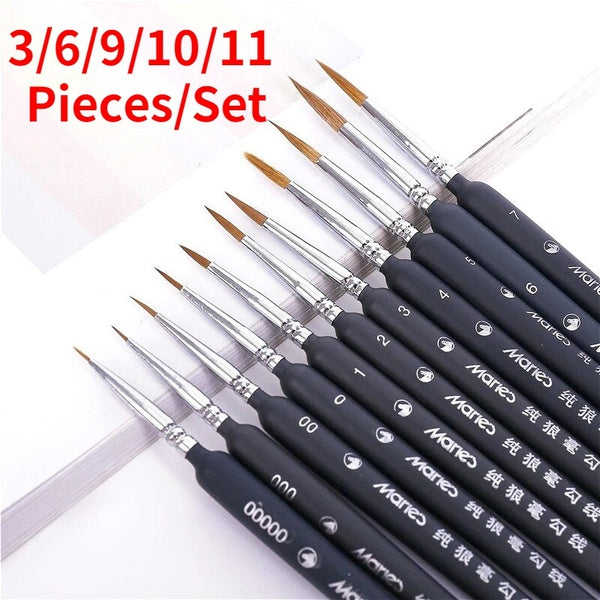 11 Types of line pens with 3-6-9-10-11 Pieces set of miniature brushes set professional nylon brushes acrylic paint fine line pens Art supplies line