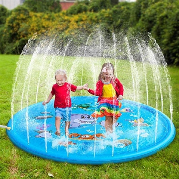 Kids Outdoor Summer Inflatable Water Splash Play Pool Playing Sprinkler Mat Yard Outdoor Fun Splash Water Toy Playground Toddler