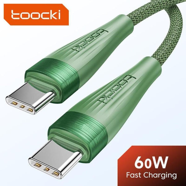Toocki USB C To USB C Cable 60W PD3.1 QC4.0 Fast Charger Charging Laptop Cable Data Cords For Samsung Huawei Xiaomi Mobile Phones For IPad Pro Tablet
