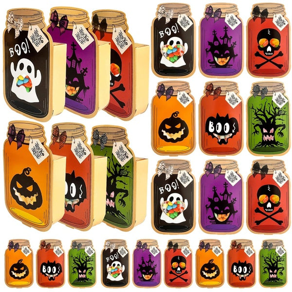 24PCS Halloween Treat Boxes Trick or Treat Candy Boxes Cookies Goodie Bags for Halloween Party Favor Supplies, Classroom Exchange Goody Bags