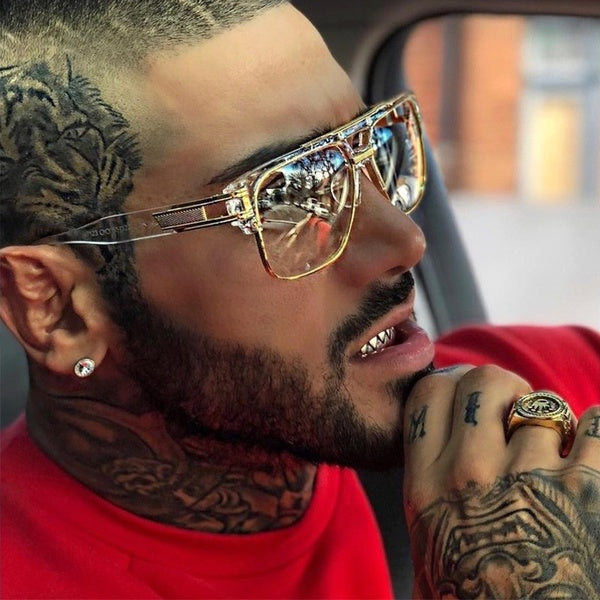 Fashion Classic Luxury Men Sunglasses Glamour Sun Glasses For Women Mirrored Retro Vintage Square Glasses