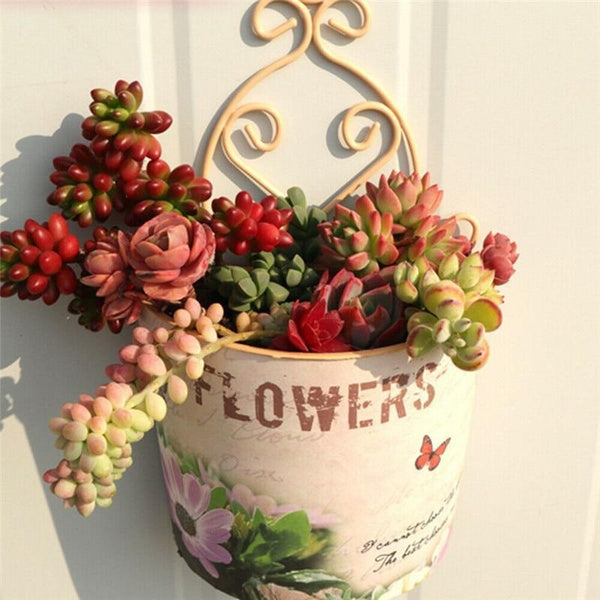 Romantic Plastic Wall Hanging Planter Plant Flower Pot Trough Garden Fence Balcony Railing Flower Basket Garden Decoration