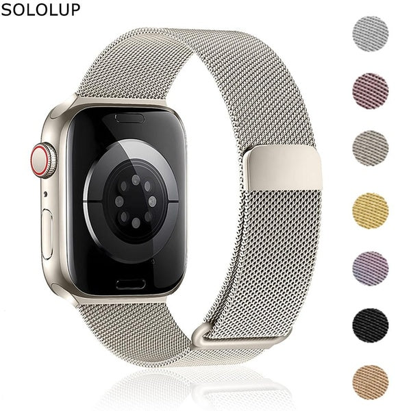 SOLOLUP Stainless Steel Strap for Smart Watch Ultra 2-Ultra Bands 49mm Series 10 46mm 42mm 9 8 7 45mm 41mm Metal Band Luxury Bracelet for Smartwatch