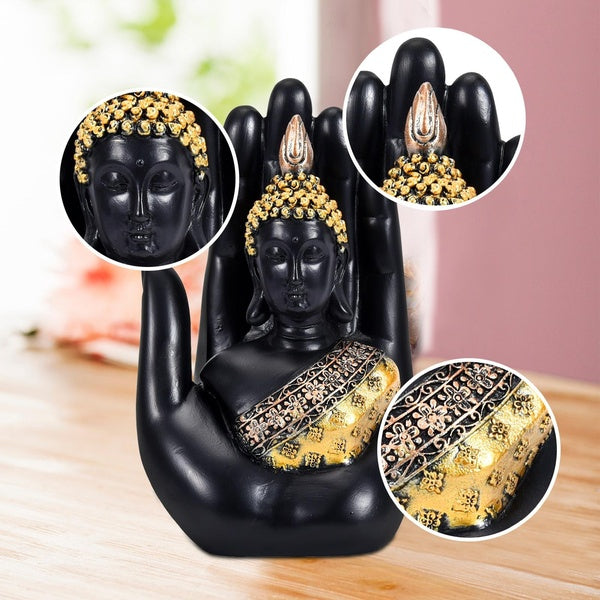 Fashion Thai Buddha in the Palm Home Buddha Statues Decor Ornament Thai Buddha Figurine Zen Buddha Statue sculpture-Indoor-Outdoor Decal for Room,Jar