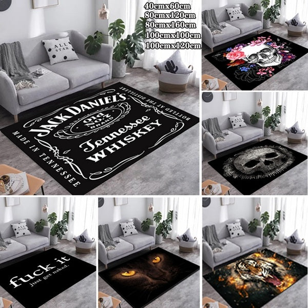 6 Styles 5 Sizes Home Decor 3D Printed Area Rugs Skull-animal Gothic Rectangular Carpets Modern Anti-slip Decorative Floor Mat 40 * 60cm - 80 * 120cm