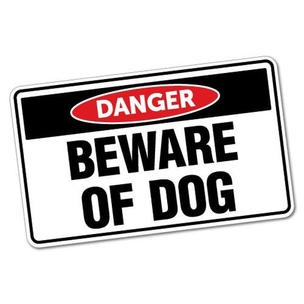 Danger Beware of Dog Sticker Decal Safety Sign Car Vinyl Window Door Bumper Decal Wall Stickers