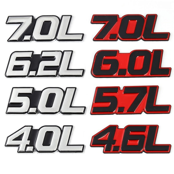 4.0L 4.6L 4.7L 5.0L 5.7L 6.0L 6.2L 6.4L 7.0L Car Sticker Rear Trunk Emblem Badge Decals