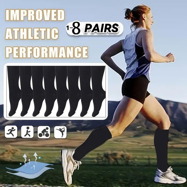 1 à 8 paires de chaussettes de compression 15-40 mmHg pour soulager la longueur du genou, chaussettes à tube long, chaussettes pour jambes, chaussett