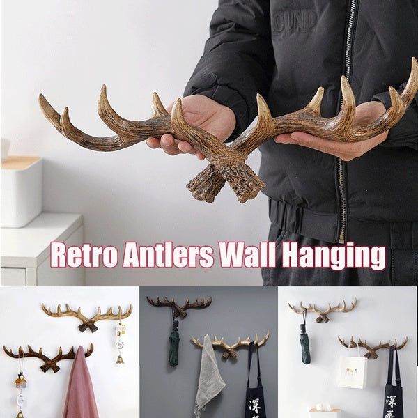 New American Retro Antler Decorative Hook Wall Hanging Coat Hook Creative Clothing Store Entrance Wall Decoration Key Hook
