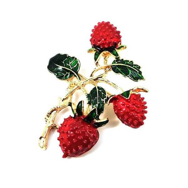 Exquis Fraise Fruit Doux Mignon Broche Femme Étudiant Parti Corsage Broches Accessoires