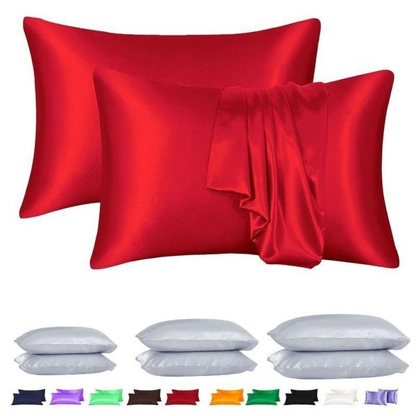 1pc-2pcs Satin Pillowcase For Hair And Skin Care Silky Pillowcase For Hair and Skin Care Super Soft Cushion Cover With Envelope Closure (no Pillow In