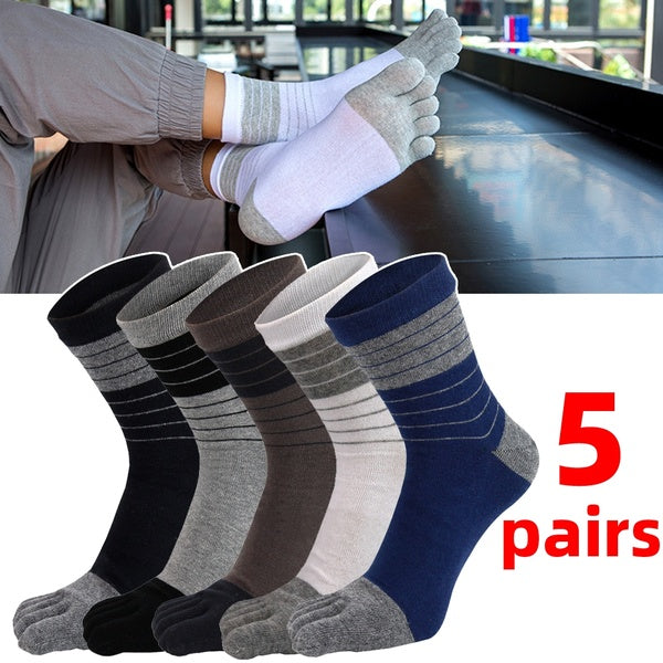 5 Pairs Running Sports Five Finger Toe Socks for Men