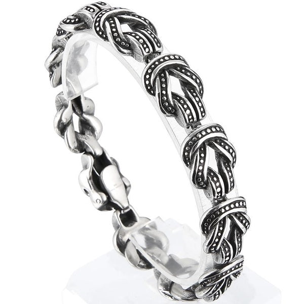 Vintage Bracelet for Men Gift Casted Blacken Stainless Steel Link Chain Men's Bracelets On Hand Bands Jewellery Accessories 2023