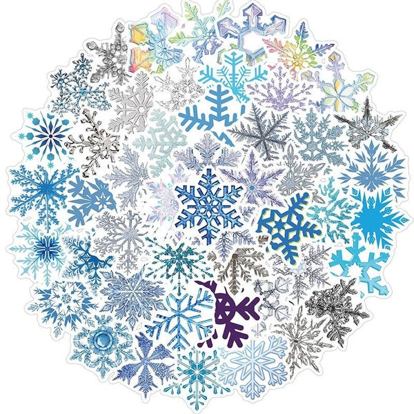 50pcs-set Cartoon Christmas Snowflake Pattern Sticker Luggage Bicycle Decal
