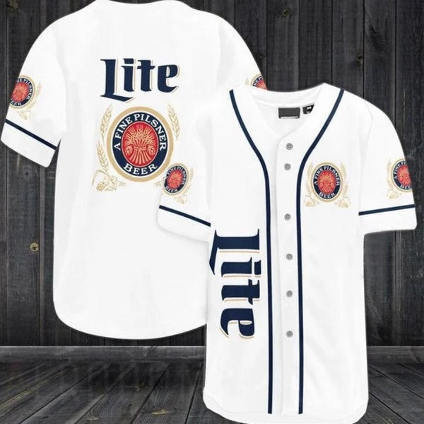 Maillot de baseball Miller Lite blanc