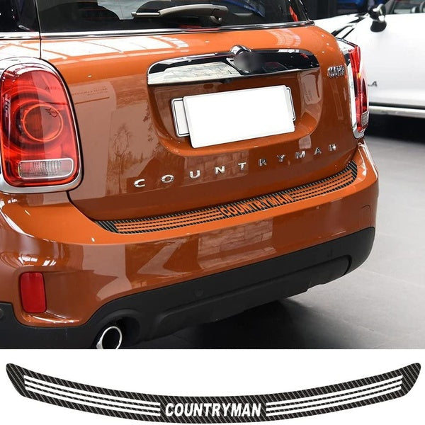Charminghorse 1pc 5D Carbon Fibre Vinyl Car Rear Bumper Trunk Load Edge Protector Guard Trim Decal Stickers for Mini Cooper S Countryman F60 2017- Pr