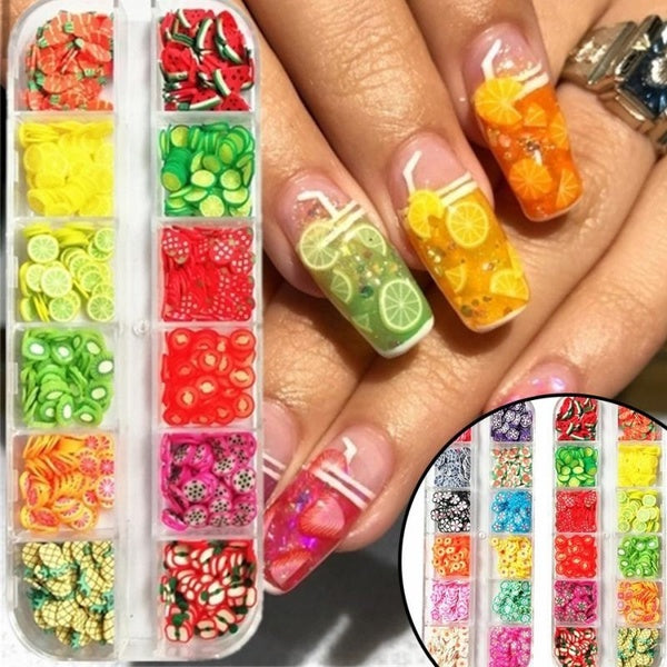 3D Fruit Tiny Slices Sticker Mixed Style Polymer Clay Nail Art Decoration DIY Designs Nails Tips Gel Accessories