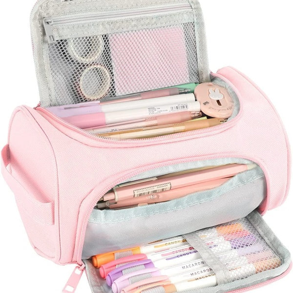 Big Capacity Pencil Pouch Large Cute Marker Pen Case Multiple Use Aesthetic Stationery Bag School College Office Organizer Gift for Teens Girls Adult