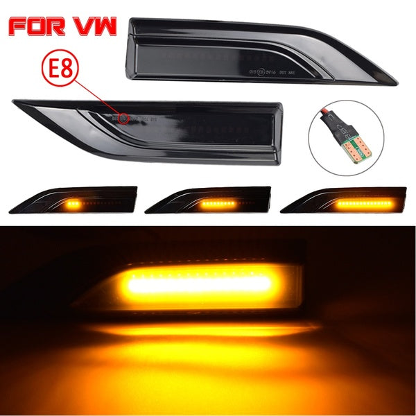 2 Pieces LED Dynamic Turn Signal Light Side Marker Lamp Repeater Signal Lights For VW Transporter T6 Multivan Caddy MK4