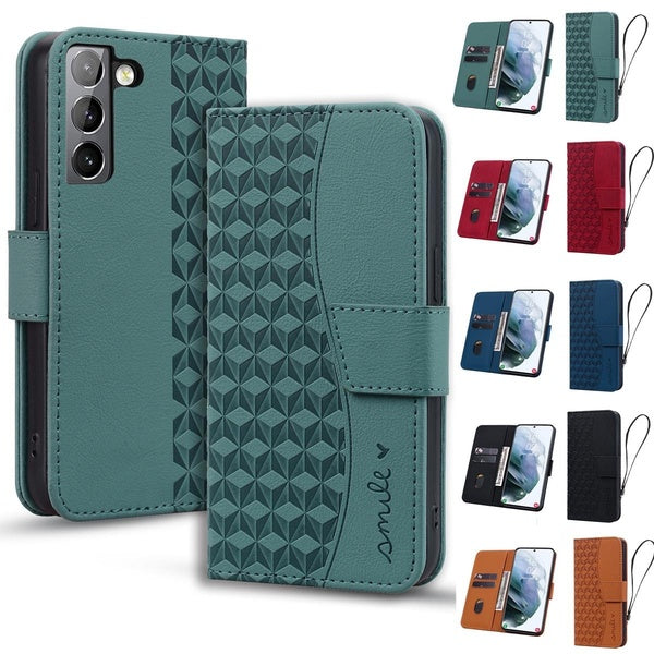 Étui de téléphone à rabat carré avec fentes pour cartes et billets pour Samsung Galaxy S24 S24Plus S24Ultra S23 S23Plus S23Ultra S23FE S22 S22Plus S2