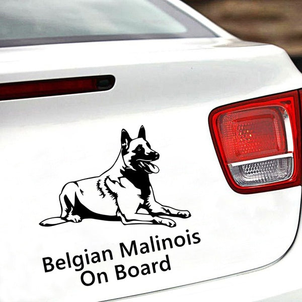 Belgian Malinois On Board Car Stickers And Decals Dog Animals Funny For Windows Body Decal Motorcycle Decoration