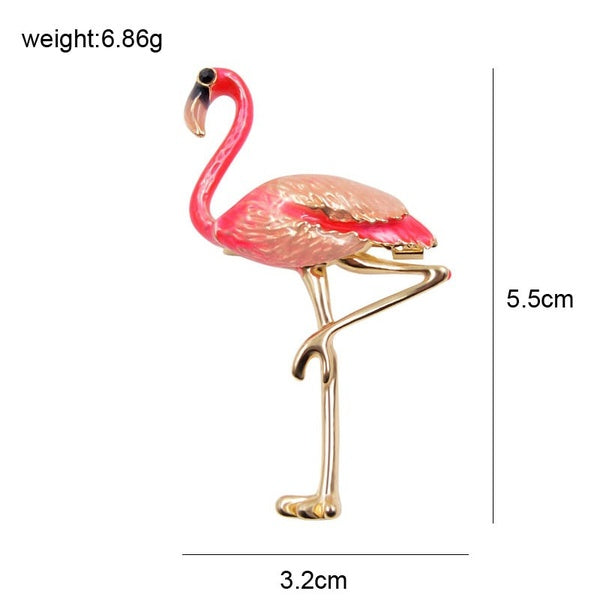 Cute Enamel Flamingo Brooches Unisex Women and Men Brooch Pin Bird Animal Broches Fashion Dress Coat Accessories Matron Inn