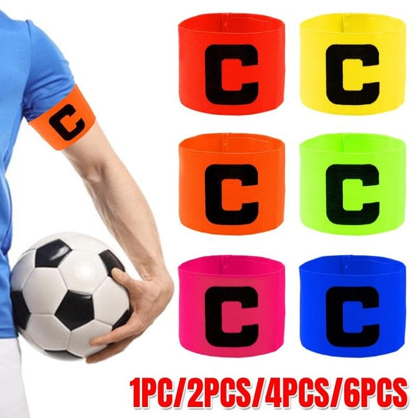 2-3-4-6-10 pièces Brassard de Capitaine de Football, Badge de Bras de Protection élastique en Nylon pour Football Hockey Rugby Netball pour l'entraîn