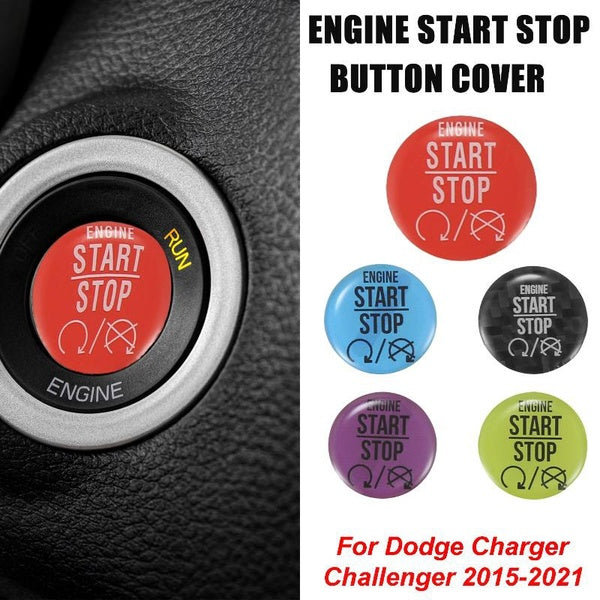 Engine Start Stop Ignition Button Overlay Cover Decal Interior Trim Sticker for Dodge Charger Challenger 2015-2021