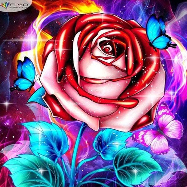 Rose DIY 5D Diamond Painting Full Drill with Number Kits Home and Kitchen Fashion Cross Stitch Embroidery Paintings Canvas Pictures Wall Decoration G