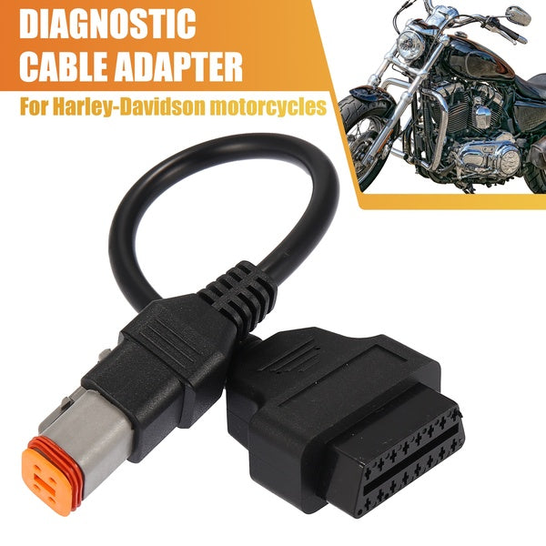 Câble adaptateur de scanner de diagnostic 4-6 broches vers OBD2 pour moto Harley Davidson OBDII 16 broches vers 4-6 broches pour lire les information