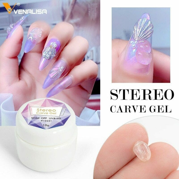VENALISA Stereo Carve 3D Solid Gel Flexible Nail Art UV Gel Polish Soak Off