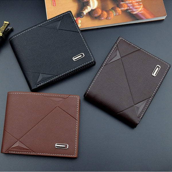 New Fashion Men's Leather Wallet Multi Pocket Zipper Purse Short Billfold Card Holder Wallet