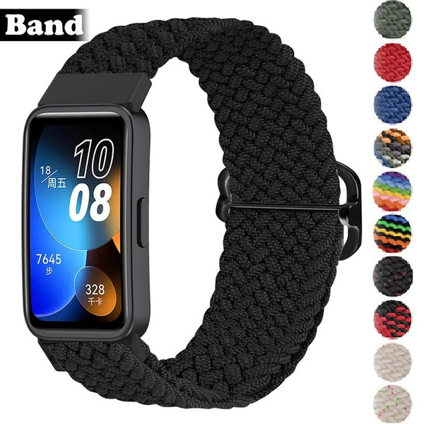 Nylon Strap for Huawei Band 8 7, Elastic Adjustable Wristband Belt Bracelet Braided wristbands Accessories for Huawei Band 8-7 Matron Inn