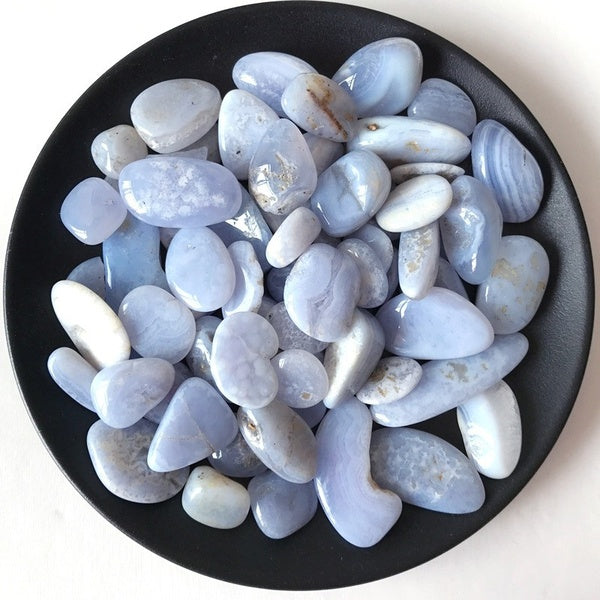 100g-pack Blue Chalcedony Agate Natural Stone Gravel Fish Tank Rock Planting DIY Crafts