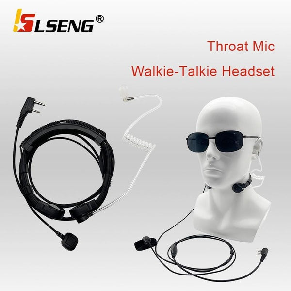 LSENG gorge talkie-walkie casque émetteur-récepteur Tube caché doigt PTT écouteur pour Baofeng UV 5R BF888S Kenwood PUXING