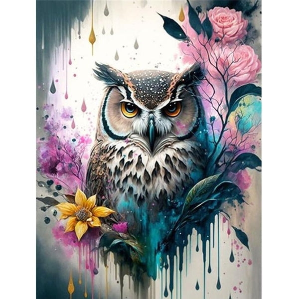 FIYO DIY 5D Owl Diamond Painting Full Drill with Number Kits Home and Kitchen Fashion Mosaic Diamond Painting Canvas Wall Decoration Gift Crafts for