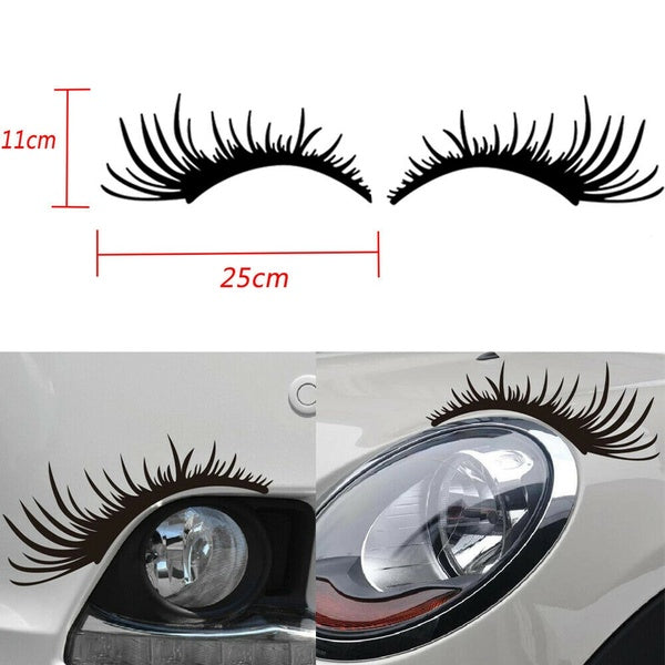 Funny Car Headlight Eyelash Sticker Eyebrow Decal