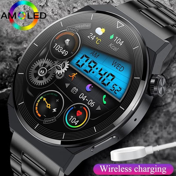 LIGE New Bluetooth Call Smart Watch Mens HD Full Touch Screen Waterproof Sports Bracelet Custom Dial Health Monitoring SmartWatch with NFC function